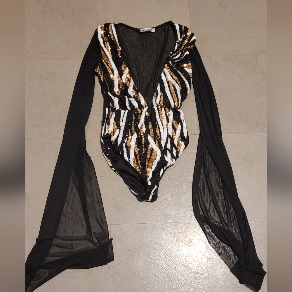 Sequined body suit